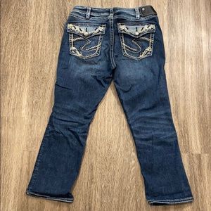 Silver, jean capris.